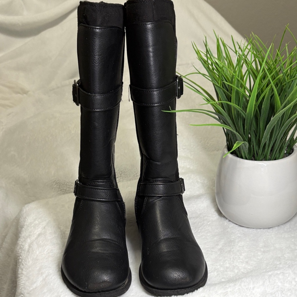 Black Girls's Riding Boots - Picture 2 of 9